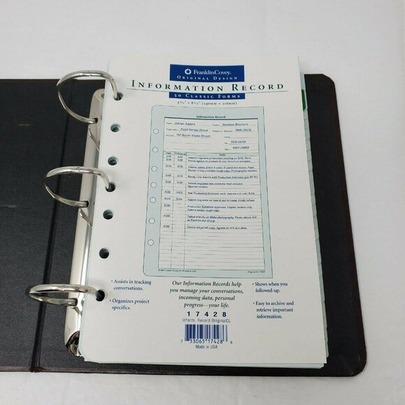 1999 Franklin Covey Fdp 19079 Classic Time Management Storage Binder - Picture 6 of 9